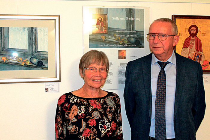Elfriede und Gerhard Horny bei der Ausstellungseröffnung. 