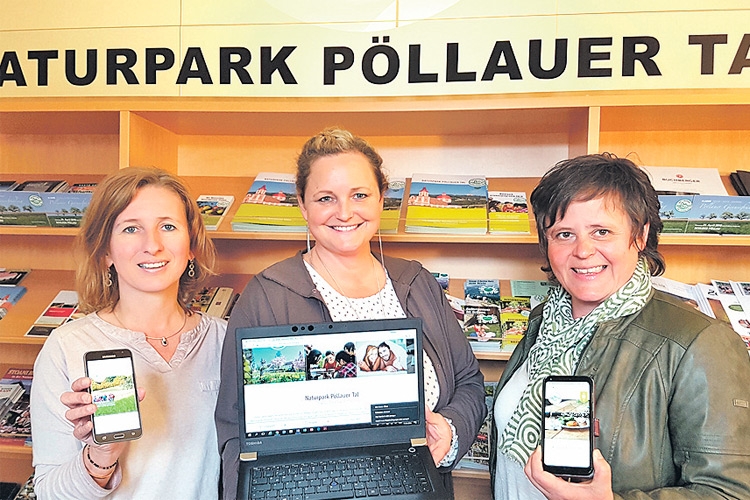GF Mag. Christine Schwetz (Mitte), Gerlinde Kohl und Roswitha Schweighofer, das Team des Tourismusbüros in Pöllau. 