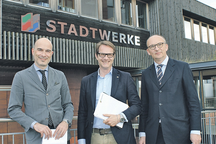 Stadtwerke-GF Dr. Peter Pilz, Bgm. Marcus Martschitsch und AR-Vorsitzender Dr. Martin Piaty setzen auf eine schlanke Struktur.