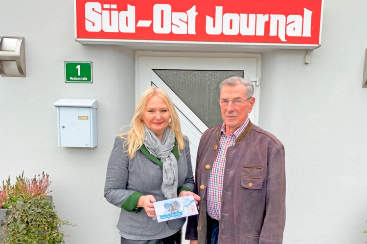 SOJ-GF Ulrike Krois mit dem stolzen Gewinner Josef Friedl.