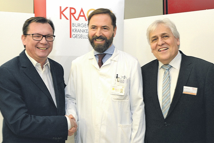 Von links: Gesundheits- und Soziallandesrat Mag. Norbert Darabos, Primarius Dr. Alexander Albrecht und Dir. Dr. Kurt Resetarits.