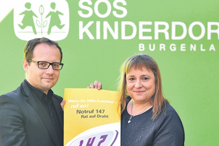 Birgit Satke, Leiterin von 147 Rat auf Draht u. Marek Zeliska, SOS-Kinderdorfleiter Burgenland.