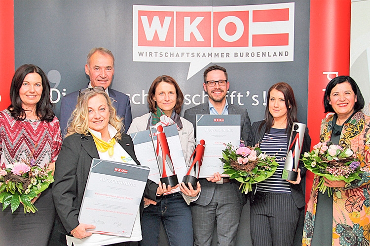 Vertreter des WKO Burgenland mit den Siegern des Wettbewerbs.