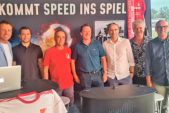 Bgm. Radics und Robert Spuller von Speed Connect  mit Volker Piesczek und seinen Stargästen.