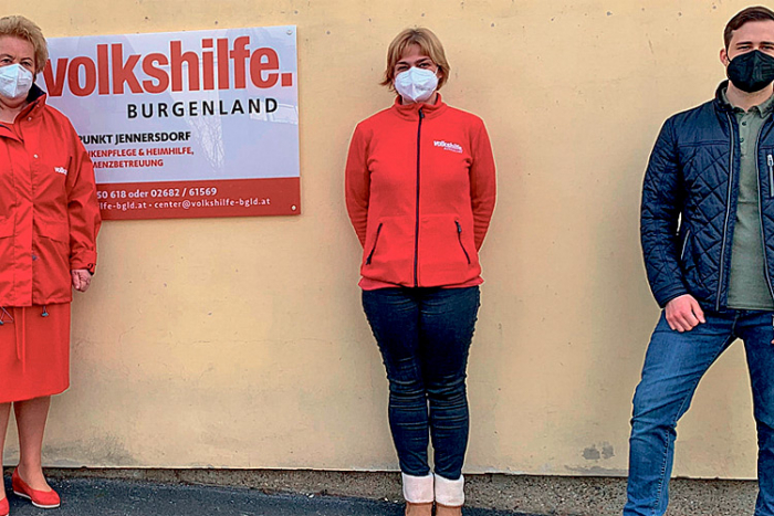Volkshilfe Burgenland-Präs. Verena Dunst besuchte das Pflegeteam in Jennersdorf und bedankte sich für den unermüdlichen Einsatz.