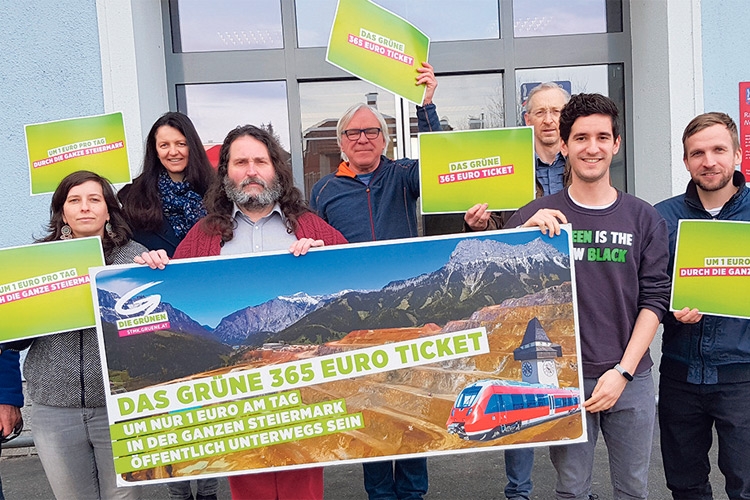 Die Grünen aus dem Bezirk Weiz fordern ein einfach nutzbares 365-Euro-Ticket für die gesamte Steiermark.