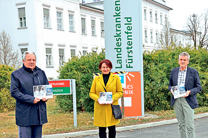 (v.l.:) Werner Gutzwar (Präs. des RC Fürstenfeld), Renate Schuch (Projektleiterin „Rotary sagt danke”), Herbert Spirk vom LKH Fürstenfeld.