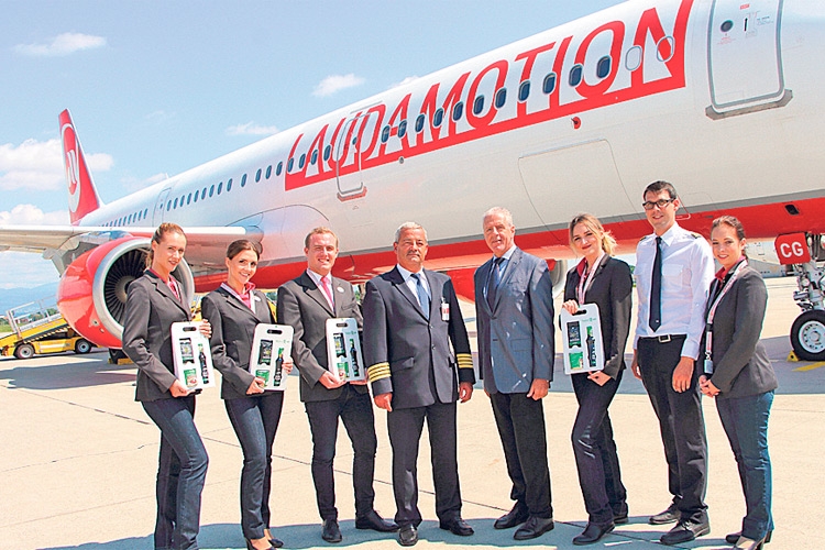 Die junge Airline „Laudamotion” landete jüngst am Flughafen Graz.
